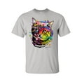 thumbnail image 1 of Unisex Neon Black Light Colorful Kitty Cat Short Sleeve T-shirt-Ice Grey-small, 1 of 4