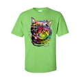 thumbnail image 1 of Unisex Neon Black Light Colorful Kitty Cat Short Sleeve T-shirt-Lime-4xl, 1 of 4
