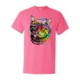 thumbnail image 1 of Unisex Neon Black Light Colorful Kitty Cat Short Sleeve T-shirt-Safety Pink-xl, 1 of 4