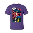 thumbnail image 1 of Unisex Neon Psychedelic Mushrooms Comic Style Short Sleeve T-shirt-Purple-large, 1 of 4