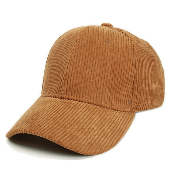 Unisex Neutral Summer Solid Corduroy Baseball Cap with Visor,Brown,One Size,Dailypoc