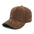 thumbnail image 1 of Unisex Neutral Summer Solid Corduroy Baseball Cap with Visor,Coffee,One Size,Dailypoc, 1 of 3
