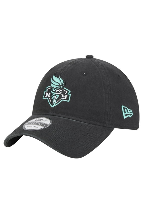Unisex New Era Black New York Liberty Core Logo 9TWENTY Adjustable Hat