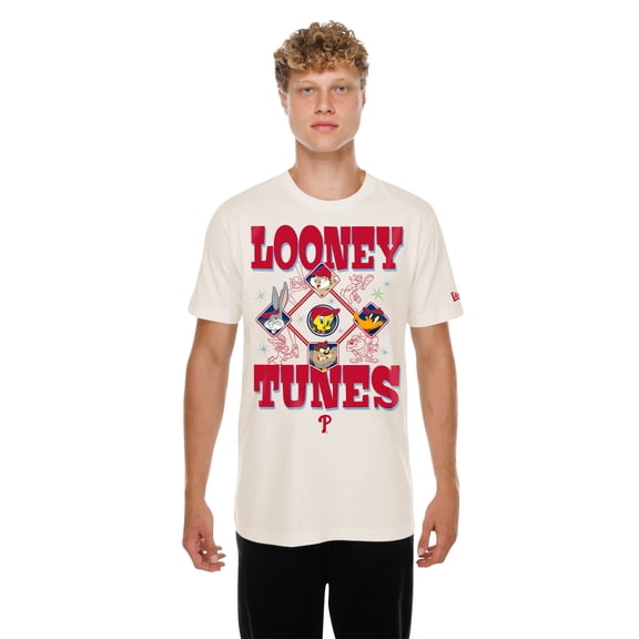 Unisex New Era Cream Philadelphia Phillies Looney Tunes T-Shirt