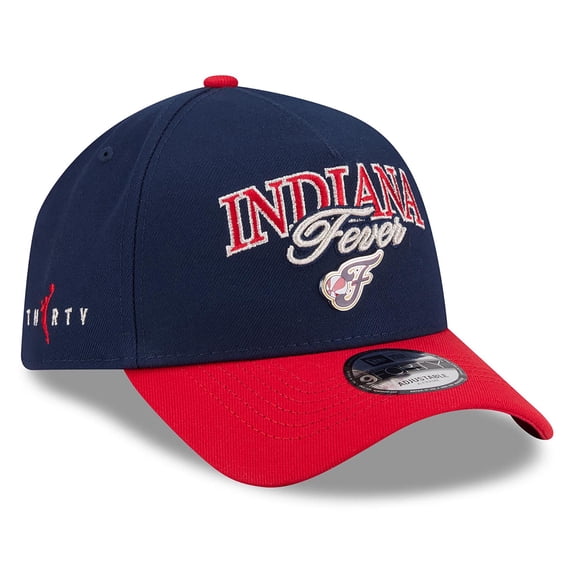 Unisex New Era Navy/Red Indiana Fever WNBA Tip-Off 2026 Metal Badge A-Frame 9FORTY Adjustable Hat
