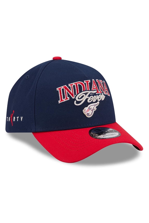 Unisex New Era Navy/Red Indiana Fever WNBA Tip-Off 2026 Metal Badge A-Frame 9FORTY Adjustable Hat