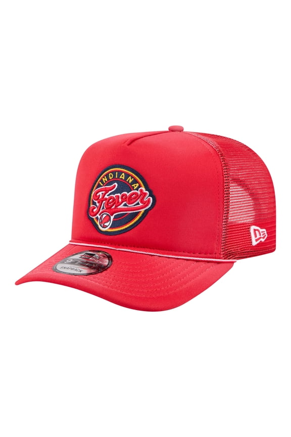 Unisex New Era Red Indiana Fever Worn Foam Front 9FIFTY A-Frame Trucker Rope Snapback Hat