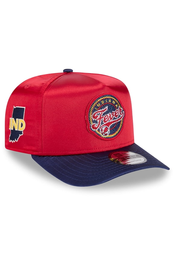 Unisex New Era Red/Navy Indiana Fever 2026 WNBA Draft Satin A-Frame 9FORTY Adjustable Hat