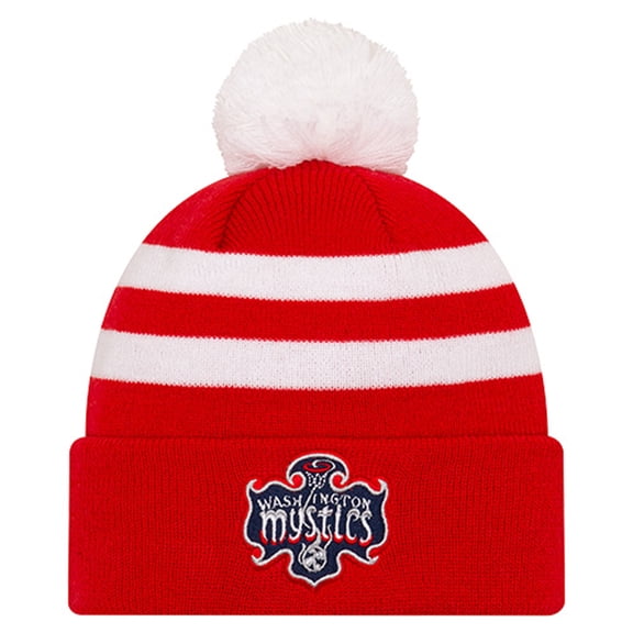 Unisex New Era Red Washington Mystics Core Cuffed Knit Hat with Pom