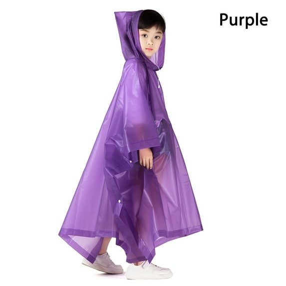 Unisex New Rain Gear Non-disposable Full Body Thickening Durable Kids Raincoat One-Piece Raincoat Reusable Poncho Rain Coat PURPLE