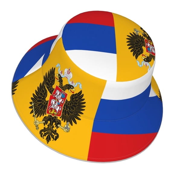 Unisex New Russian Flag Bucket Hat Fisherman Cap Reversible Travel Sunhat With Reflective Stripe
