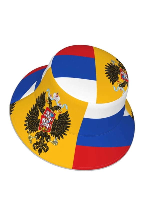 Unisex New Russian Flag Bucket Hat Fisherman Cap Reversible Travel Sunhat With Reflective Stripe
