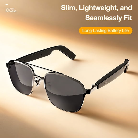 Unisex New Wireless 5.5 Smart Glasses - Touch/Voice Control, Open-Ear Music, Work/Fishing/Running, Ideal Gift