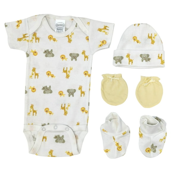 Unisex Newborn Baby 4 Pc Layette Sets