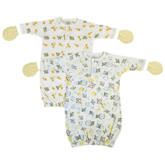 Unisex Newborn Baby 4 Piece Gown Set