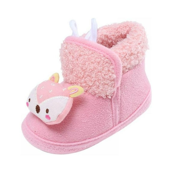 Unisex Newborn Baby Cotton Booties Non-Slip Sole for Toddler Boys Girls Infant Winter Warm Fleece Cozy Animial Patten Shoes