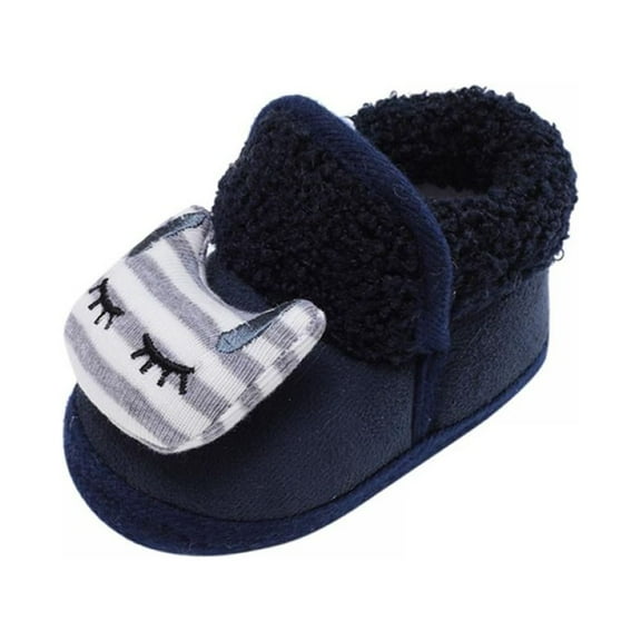 Unisex Newborn Baby Cotton Booties Non-Slip Sole for Toddler Boys Girls Infant Winter Warm Fleece Cozy Animial Patten Shoes