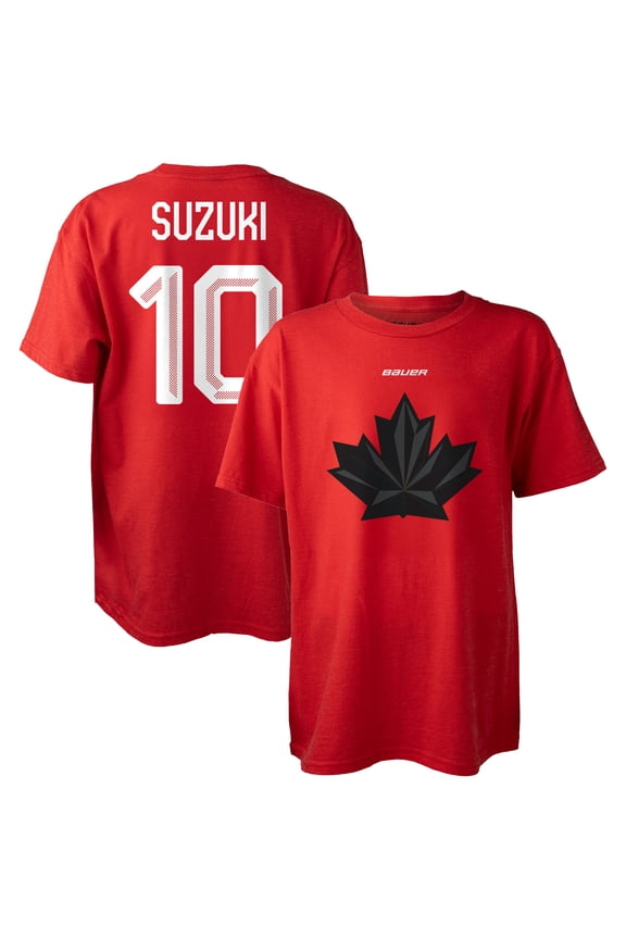 Unisex Nick Suzuki Red Hockey Canada 2026 Winter Olympics Name & Number T-Shirt