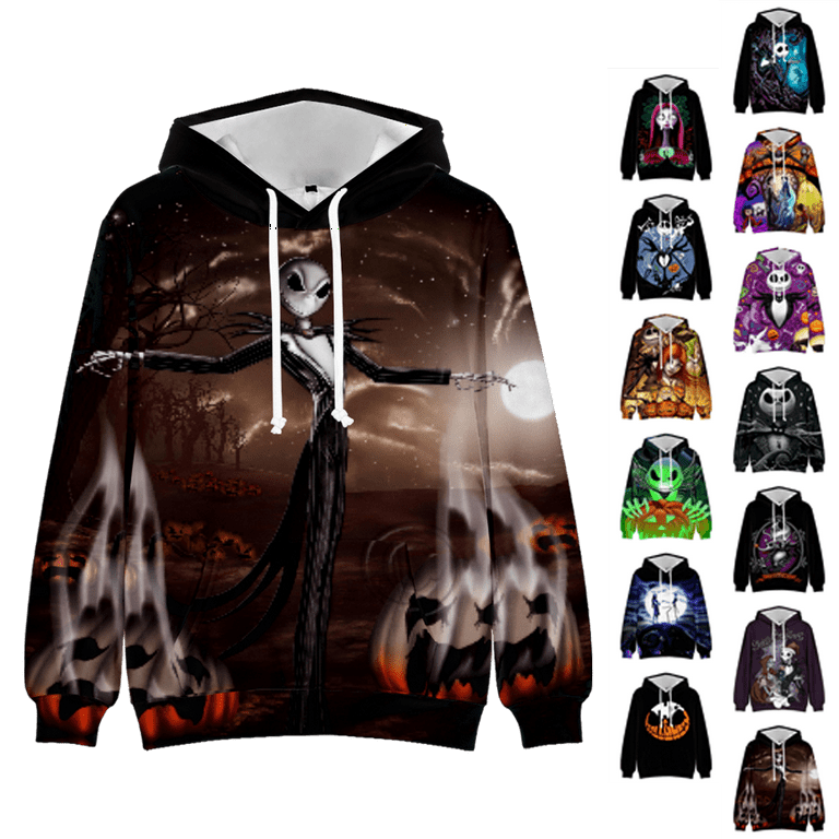 Unisex Nightmare Before Christmas Jack Sally Novelty Hoodie 3D Print Sweatshirts Hoodie 07 Adult 4XL Walmart