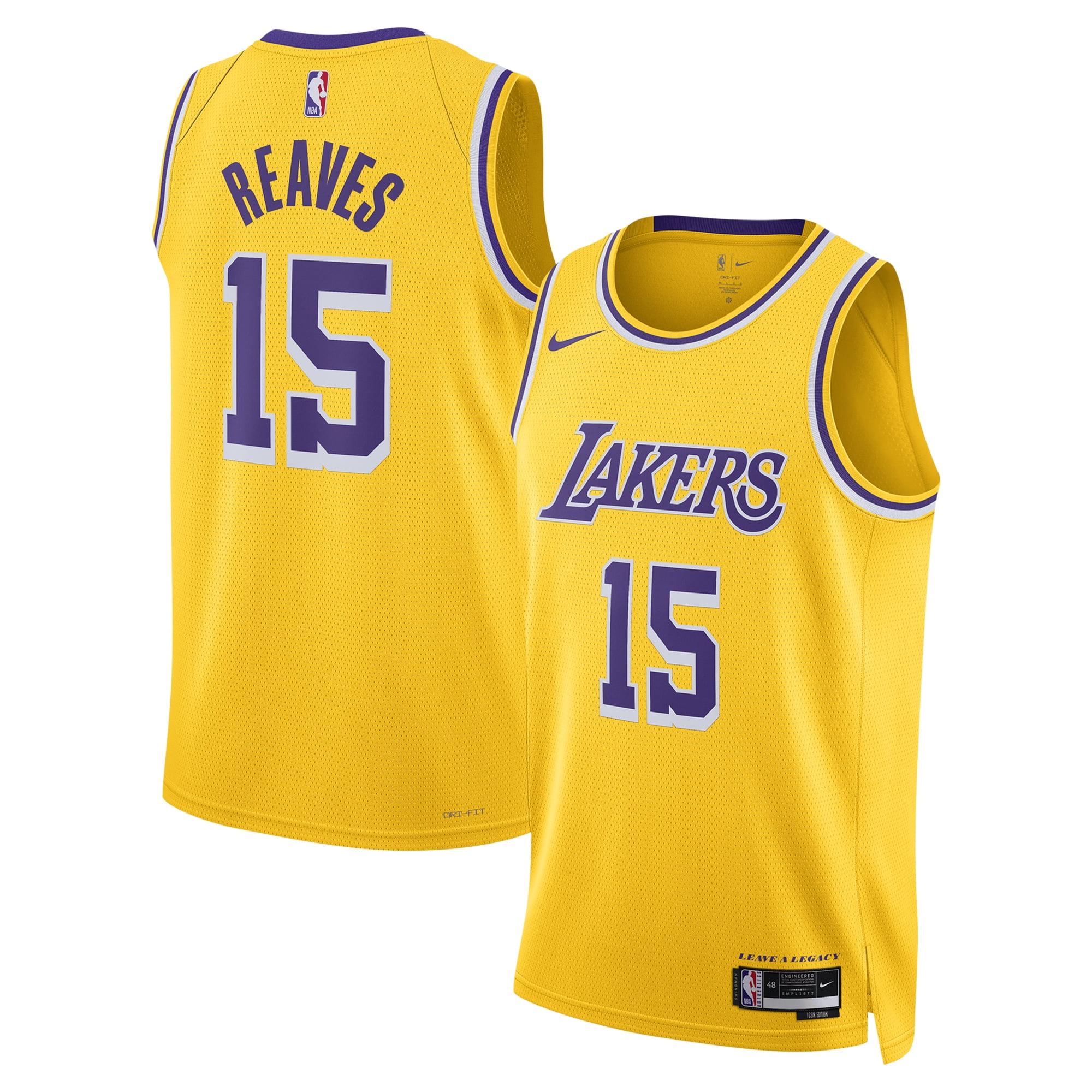 Unisex Nike Austin Reaves Gold Los Angeles Lakers Swingman Jersey ...