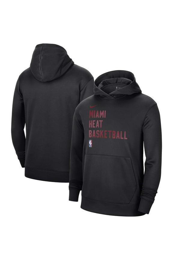 Unisex Nike Black Miami Heat 2023/24 Performance Spotlight On-Court Practice Pullover Hoodie