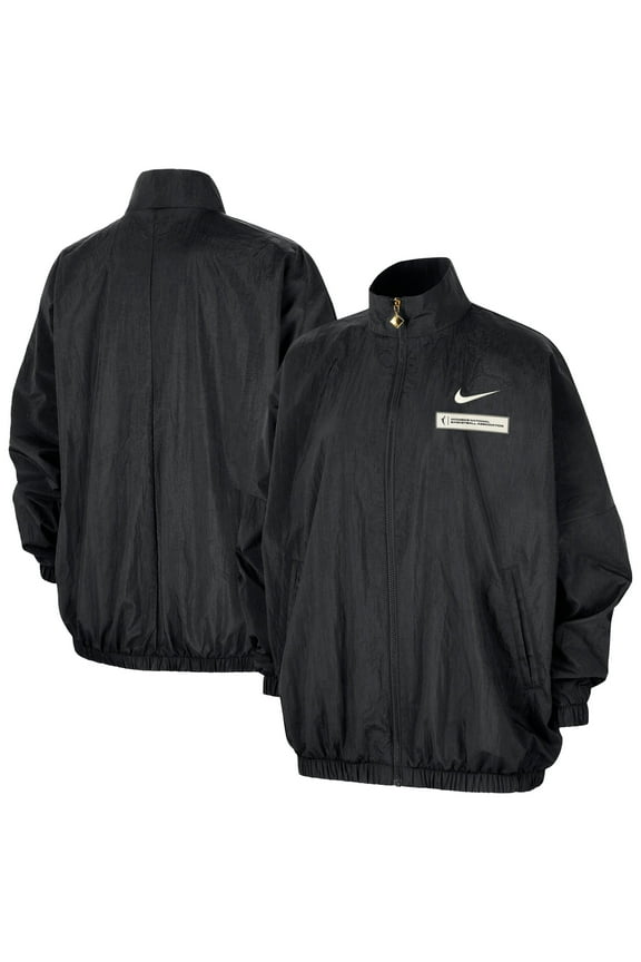 Unisex Nike Black WNBA Essential Oversized Woven Full-Zip Jacket