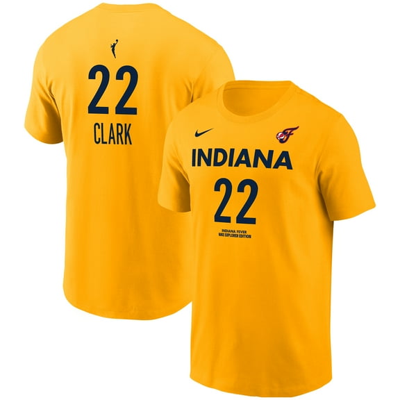 Unisex Nike Caitlin Clark Gold Indiana Fever Name & Number T-Shirt