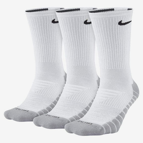 Unisex Nike Everyday Max Cushion Crew Training Sock (3 Pair) (White, Medium)
