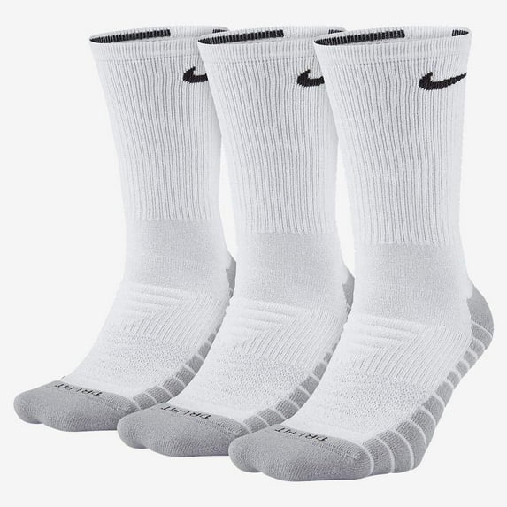 Unisex Nike Everyday Max Cushion Crew Training Sock (3 Pair) (White, Medium)