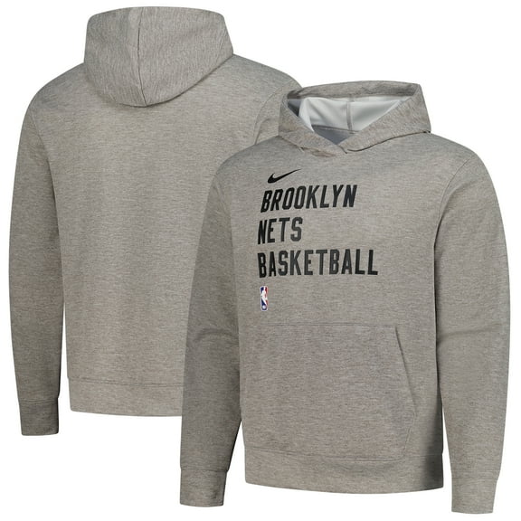 Unisex Nike Heather Gray Brooklyn Nets 2023/24 Performance Spotlight On-Court Practice Pullover Hoodie