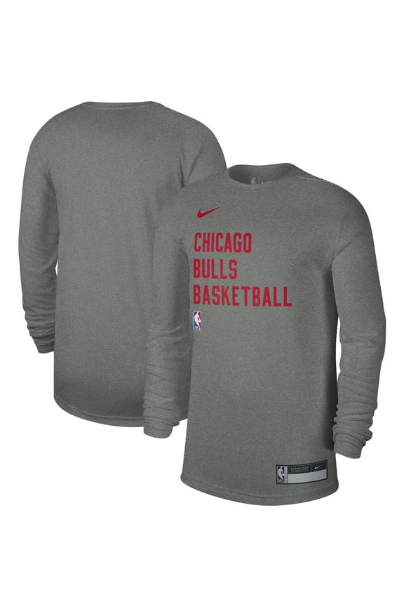 Unisex Nike Heather Gray Chicago Bulls 2023/24 Legend On-Court Practice Long Sleeve T-Shirt