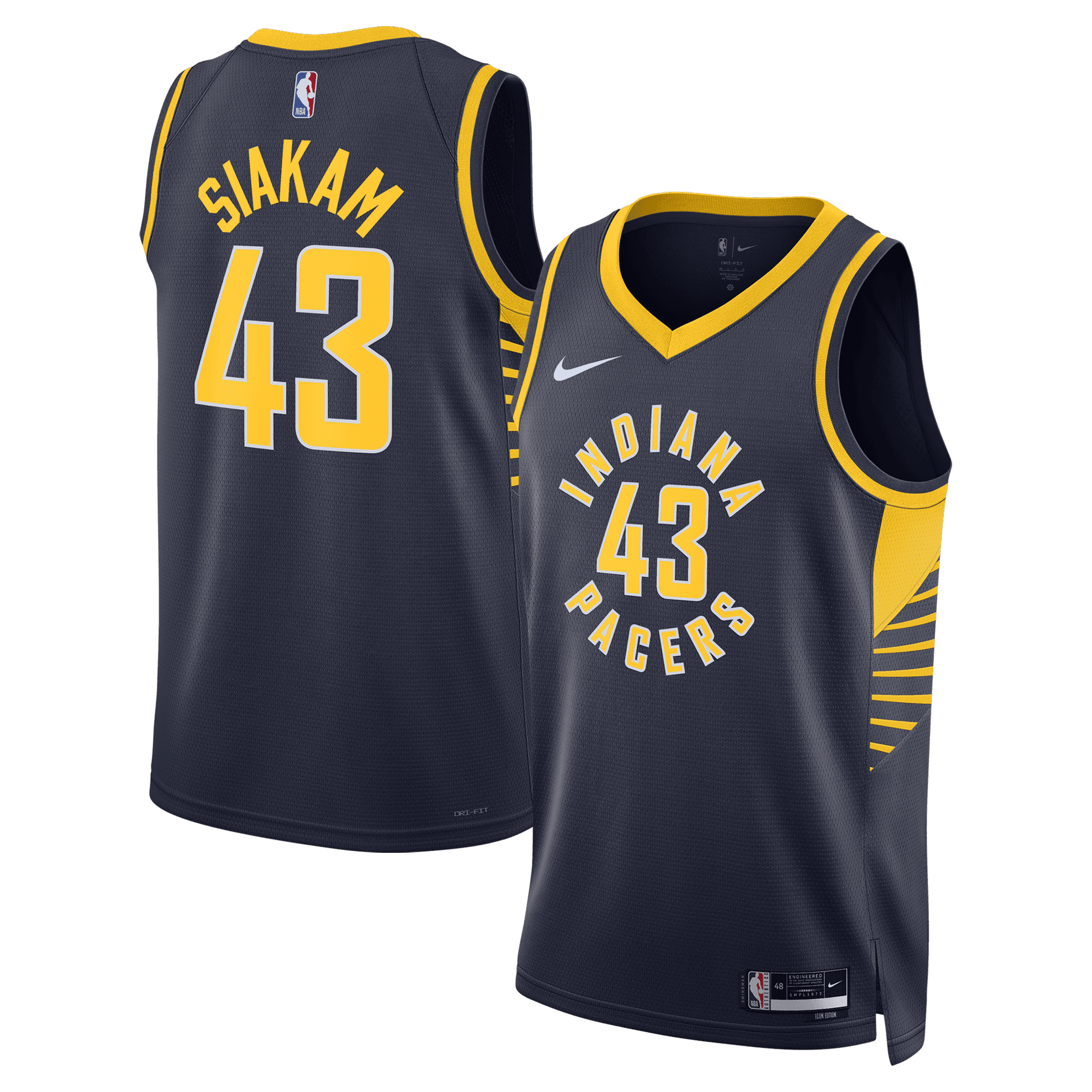500 LEVEL Pascal Siakam Indiana Pacers T-Shirt - Officially Licensed Slant Design, 100% Cotton