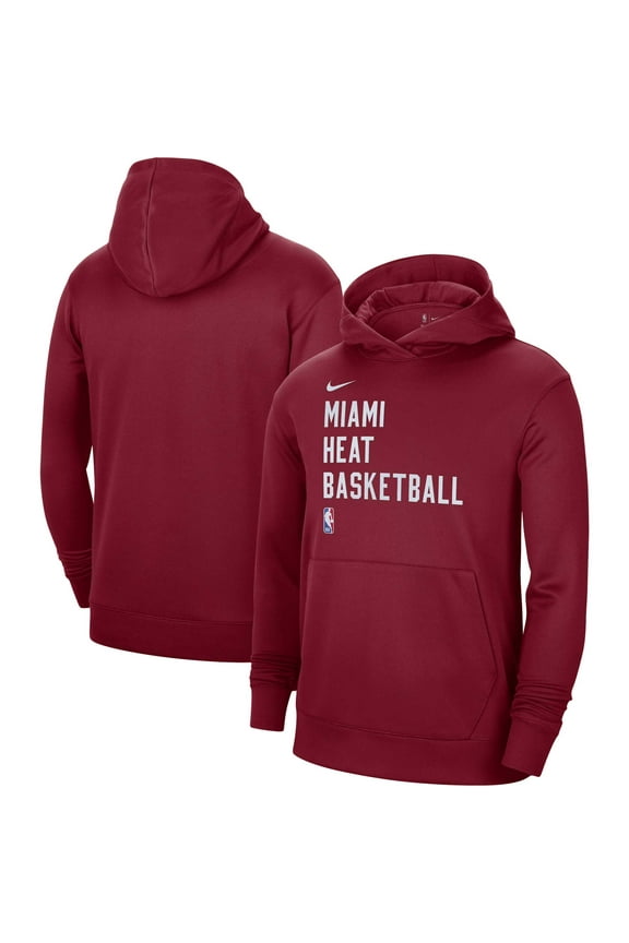 Unisex Nike Red Miami Heat 2023/24 Performance Spotlight On-Court Practice Pullover Hoodie