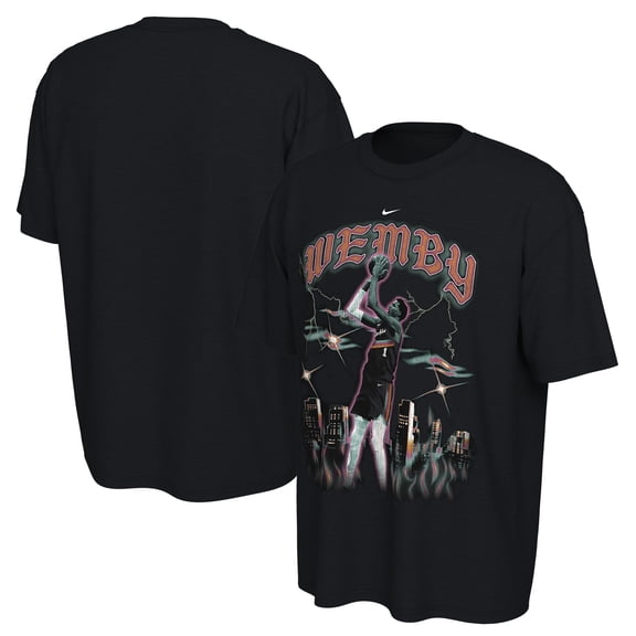 Unisex Nike Victor Wembanyama Black San Antonio Spurs 2025/26 City Edition Player Graphic T-Shirt