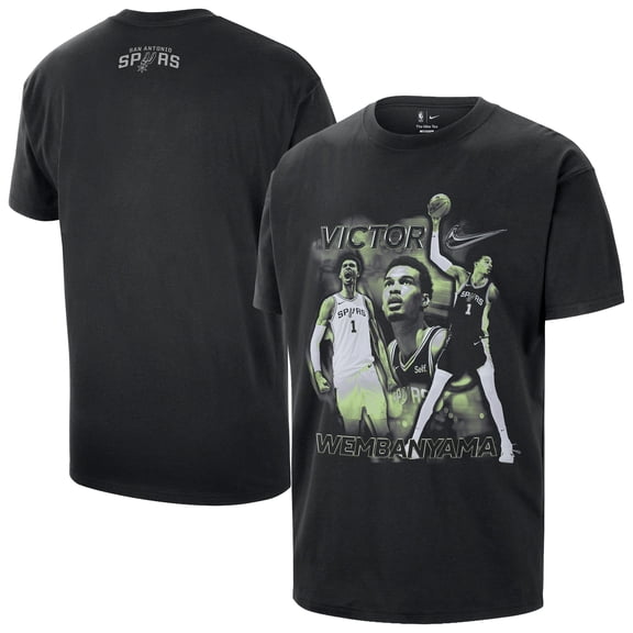 Unisex Nike Victor Wembanyama Black San Antonio Spurs Athlete T-Shirt