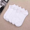 thumbnail image 1 of Unisex No Show Boat Socks, Breathable Moisture Wicking Low Cut Invisible Ankle Socks, 5 Pairs Multi-Pack, White, One Size, 1 of 7