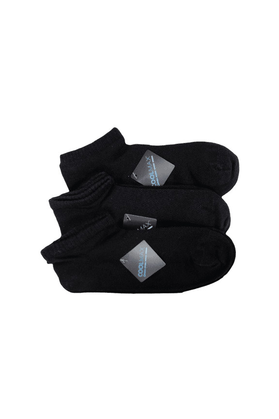 Unisex No Show Classic Design Anklet CoolMax Socks, Comes in a 3-Pair Pack of Black