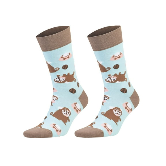 Unisex Novelty Cotton Socks - 1 Pair Colorful Patterned Casual Socks, Fits Men 7-13 & Women 8-12