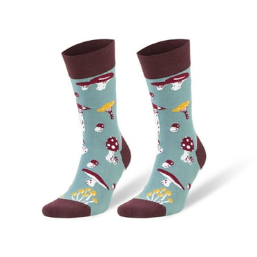 Unisex Novelty Cotton Socks - 1 Pair Colorful Patterned Casual Socks, Fits Men 7-13 & Women 8-12