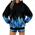 thumbnail image 1 of Unisex Novelty Hoodies for Women and Men 3D Flames Printed Graphics Pullover Sweatshirts with Pockets Halloween, 1 of 10