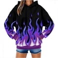 thumbnail image 1 of Unisex Novelty Hoodies for Women and Men 3D Flames Printed Graphics Pullover Sweatshirts with Pockets Halloween, 1 of 10