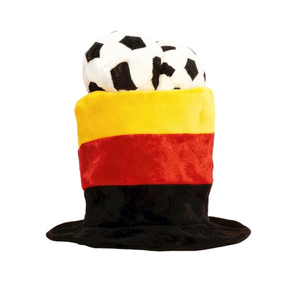 Unisex Novelty Soccer Ball Cylinder Hat Plush Soft Costume Cap for Sports Fan Party Events Game Day