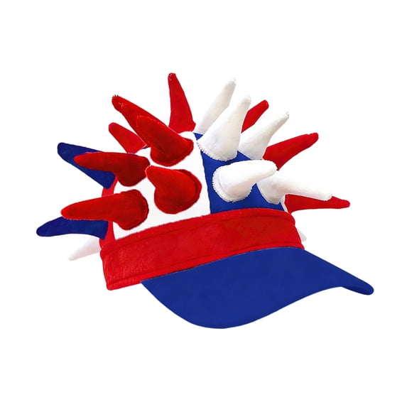 Unisex Novelty Spike Sun Visor Hat Plush Soft Costume Cap for Summer Sports and Party Events Halloween Dress Up