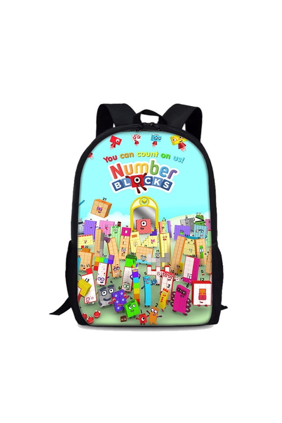 Unisex Numberblock Cute Anime Cartoon Graphics Printed Lightweight Backpack School Bag OneSize Casual Rucksack Birthday Gift