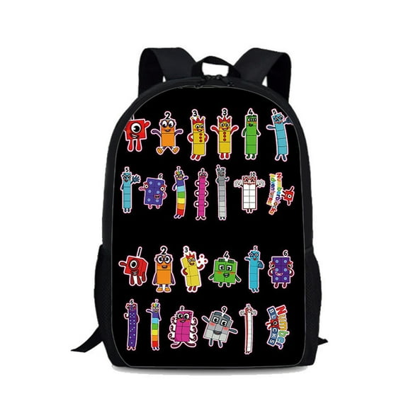 Unisex Numberblock Cute Anime Cartoon Graphics Printed Lightweight Backpack School Bag OneSize Casual Rucksack Birthday Gift