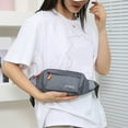 thumbnail image 1 of Unisex Nylon Waist Bag, Large Capacity Waterproof Multifunctional Fanny Pack, Hot Pink Blue Light Blue Black Gray, 11.81x3.94x1.18in, Outdoor Sports & Leisure, 1 of 6