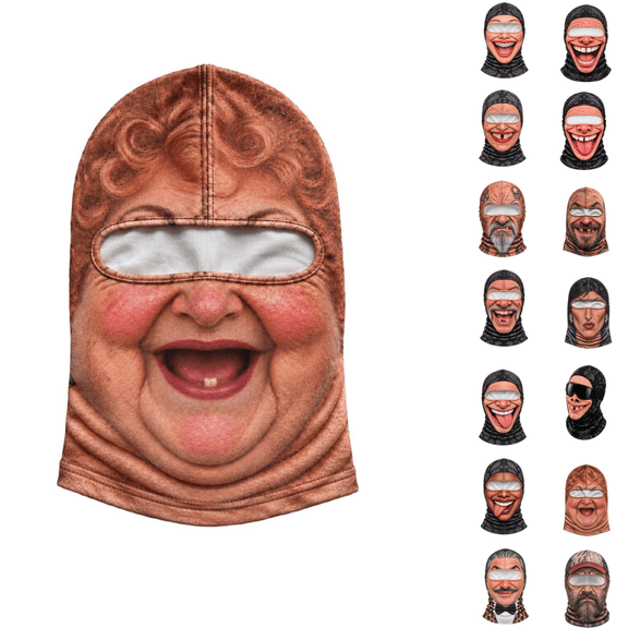 Unisex Winter Balaclava Mask Funny Realistic 3D Printed Full Face Ski ...