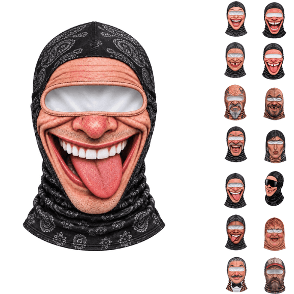 Unisex Old Man Ski Mask Winter Funny 3D Printed Full Face Realistic Face Balaclava Face Mask Lightweight Breathable Hat Cosplay Costume
