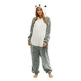 thumbnail image 1 of Unisex Onesie Adult Sleepwear Loose Funny Hooded Outfit Plush Winter Warm Pajamas with Pocket Gray L, 1 of 7