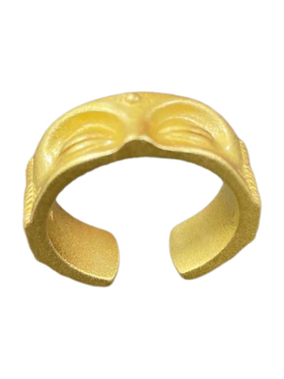Unisex Open Rings Buddhas Half Face Finger Rings Decoration Adjustable Rings Ornaments Buddhist Accessory for Parties